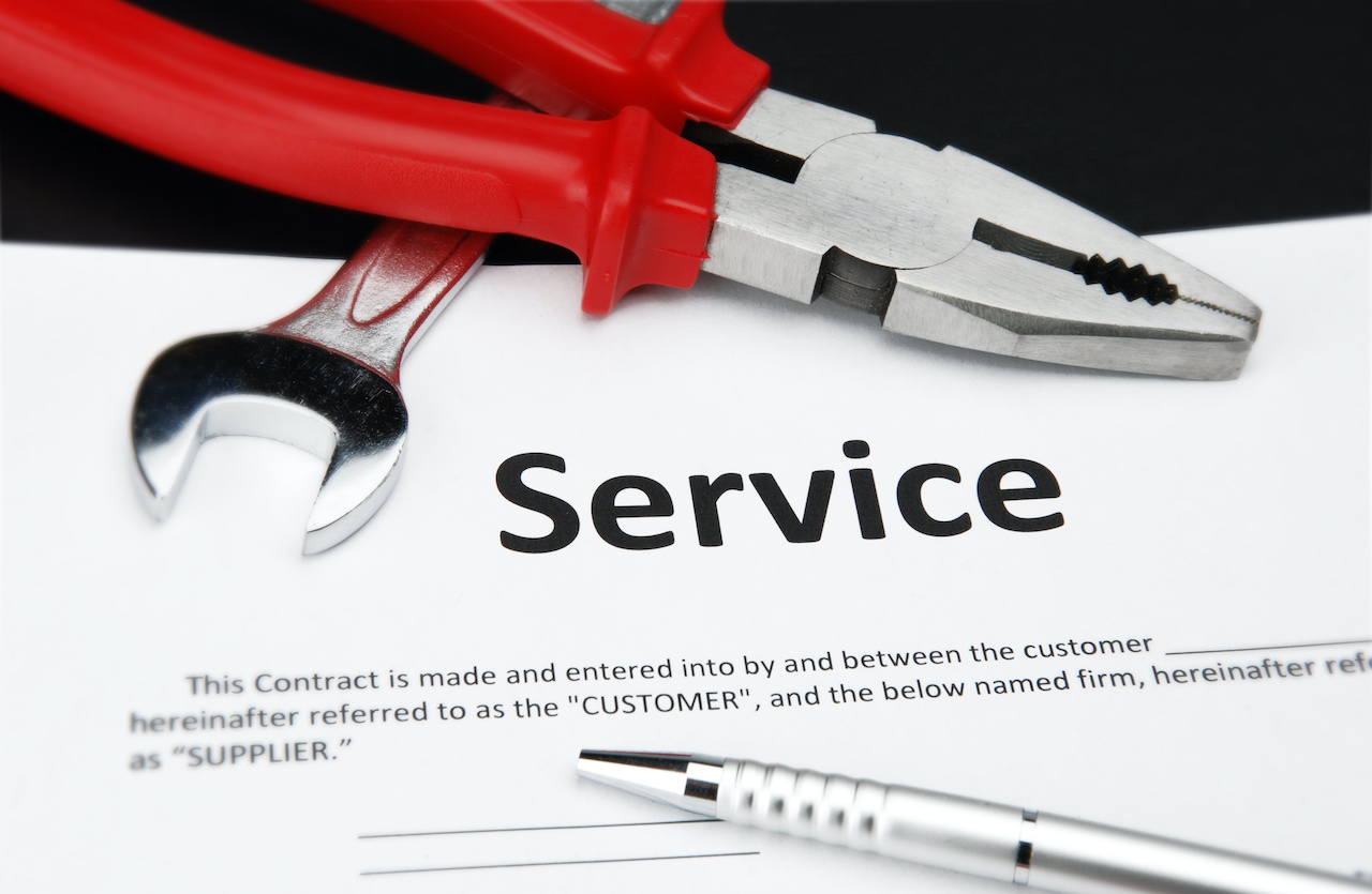 Service contract with tools